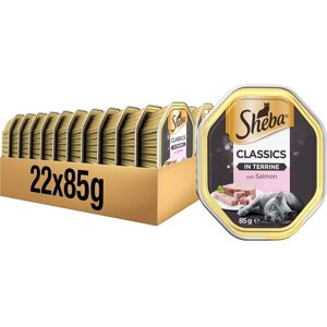 Sheba Classics Cat Food Trays Salmon in Terrine, 85 g (Pack of 22) Sheba Classics Cat Food Trays Salmon in Terrine, 85 g (Pack of 22)