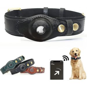 Unbranded Schan Airtag Dog Collar, Adjustable Natural Cowhide Leather Dog Collar Stand Com Unbranded Schan Airtag Dog Collar, Adjustable Natural Cowhide Leather Dog Collar Stand Com