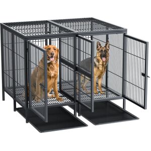 Bingopaw Heavy Duty Dog Cage with Removable Divider Double Crate for 2 Dogs Bingopaw Heavy Duty Dog Cage with Removable Divider Double Crate for 2 Dogs