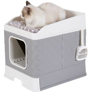 Bingopaw Cat Litter Box Furniture Top Front-entry Litter Box with Mat Bingopaw Cat Litter Box Furniture Top Front-entry Litter Box with Mat