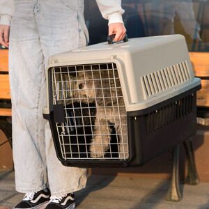 MDSRJONE Grey Large Pet Carrier Cat Puppy Travel Cage Dog Carry Basket Transporter Box MDSRJONE Grey Large Pet Carrier Cat Puppy Travel Cage Dog Carry Basket Transporter Box