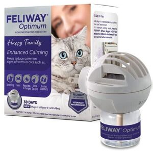 FELIWAY Optimum Cat, Enhanced Calming Pheromone Diffuser, 30 Day Starter Kit (48 FELIWAY Optimum Cat, Enhanced Calming Pheromone Diffuser, 30 Day Starter Kit (48