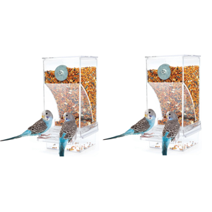 χωρίς σήμα Bird Feeders Bird Feeding Cage Transparent Parakeet Seed Container χωρίς σήμα Bird Feeders Bird Feeding Cage Transparent Parakeet Seed Container