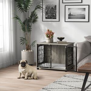 PawHut Dog Crate Furniture End Table w/ Cushion for Medium Dogs PawHut Dog Crate Furniture End Table w/ Cushion for Medium Dogs