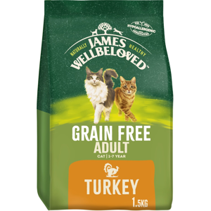 1.5kg James Wellbeloved Grain Free Natural Adult Complete Dry Cat Food Turkey 1.5kg James Wellbeloved Grain Free Natural Adult Complete Dry Cat Food Turkey