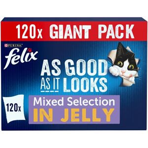 FELIX As Good As it Looks Mixed Selection in Jelly Wet Cat Food 120x100g, packag FELIX As Good As it Looks Mixed Selection in Jelly Wet Cat Food 120x100g, packag