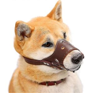 Unbranded 2024 Brown Soft Leather Adjustable Dog Muzzle for Small, Medium And Large Dogs Unbranded 2024 Brown Soft Leather Adjustable Dog Muzzle for Small, Medium And Large Dogs