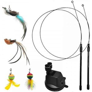 Unbranded Cats Feather Toy Set, Cat Feather Rod Toy with Suction Cup Feather Teaser Cat To Unbranded Cats Feather Toy Set, Cat Feather Rod Toy with Suction Cup Feather Teaser Cat To