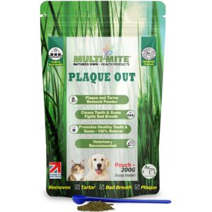 PLAQUE OUT 200G Pouch Tartar Plaque Off Remover, Bad Breath Dogs, Cats PLAQUE OUT 200G Pouch Tartar Plaque Off Remover, Bad Breath Dogs, Cats