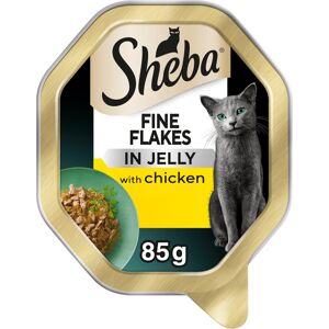 Sheba Fine Flakes Cat Food Tray with Chicken in Jelly 2x11x85g Sheba Fine Flakes Cat Food Tray with Chicken in Jelly 2x11x85g
