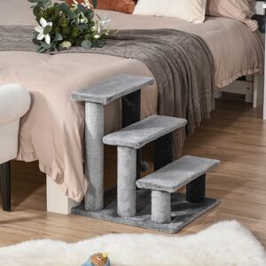 PawHut 3-Step Cat Stair with Scratching Posts, Platforms & Toy Ball - Lightweigh PawHut 3-Step Cat Stair with Scratching Posts, Platforms & Toy Ball - Lightweigh