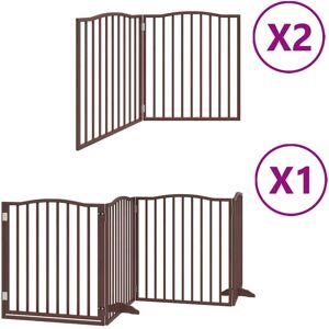 (brown, 80 x 90 x 2 cm/ 8 pcs) vidaXL Dog Gate with Door Foldable Dog Fence Pet (brown, 80 x 90 x 2 cm/ 8 pcs) vidaXL Dog Gate with Door Foldable Dog Fence Pet