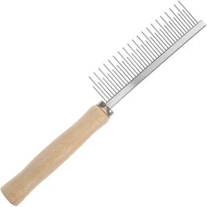 Kricely (As show, One size) Dog Cat Comb Grooming Comb with Wooden Handle Stainless Stee Kricely (As show, One size) Dog Cat Comb Grooming Comb with Wooden Handle Stainless Stee