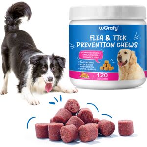 Worafy 120 Flea and Tick Soft Chews Treats for Dogs Natural Ingredients Daily Treatment Worafy 120 Flea and Tick Soft Chews Treats for Dogs Natural Ingredients Daily Treatment