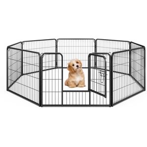 Costway Indoor Outdoor Dog Playpen 8 Panel 60cm Height Pen Fence With Lock Costway Indoor Outdoor Dog Playpen 8 Panel 60cm Height Pen Fence With Lock
