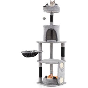 Costway Tall Cat Tree Indoor Cats Multi-level Large Cat Tower With Condo-Grey Costway Tall Cat Tree Indoor Cats Multi-level Large Cat Tower With Condo-Grey