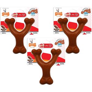 Nylabone 3 Pack of Power Chew Wishbone Chew Dog Toys Regular Bison Flavor Nylabone 3 Pack of Power Chew Wishbone Chew Dog Toys Regular Bison Flavor