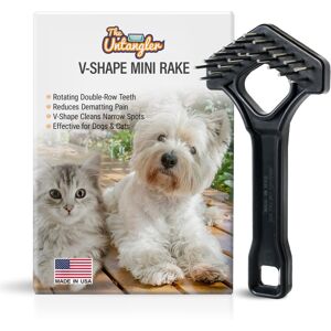 Ontwarren Mini-Rake V-Shape Double Row Rotating Teeth Demats and Grooms Dogs and Cats Ontwarren Mini-Rake V-Shape Double Row Rotating Teeth Demats and Grooms Dogs and Cats