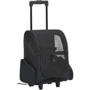 vidaXL Foldable Multipurpose Pet Trolley Black Cat Dog Crate Carrier Stroller vidaXL Foldable Multipurpose Pet Trolley Black Cat Dog Crate Carrier Stroller
