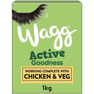 Wagg Active Goodness Complete Dry Adult Dog Food Chicken & Veg 1kg (Pack of 5) - Wagg Active Goodness Complete Dry Adult Dog Food Chicken & Veg 1kg (Pack of 5) -