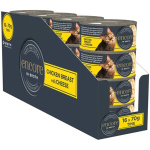 Encore 100% Natural Wet Cat Food, Chicken Breast with Cheese in 70 g Tins (Pack Encore 100% Natural Wet Cat Food, Chicken Breast with Cheese in 70 g Tins (Pack
