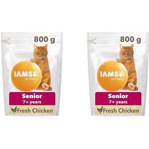 IAMS Complete Dry Cat Food for Senior 7+ Cats with Chicken 800 g (Pack of 2) IAMS Complete Dry Cat Food for Senior 7+ Cats with Chicken 800 g (Pack of 2)