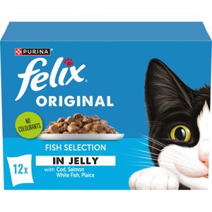 FELIX Original Fish Selection in Jelly Wet Cat Food 12x85g (Pack of 4) FELIX Original Fish Selection in Jelly Wet Cat Food 12x85g (Pack of 4)