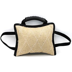 Torribaly Dog Training Bite Tug Toy with 3 Handles Linen Pillow Torribaly Dog Training Bite Tug Toy with 3 Handles Linen Pillow