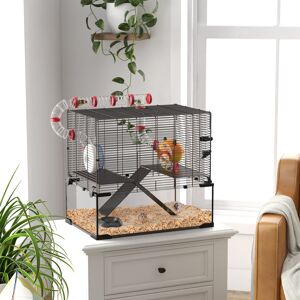 PawHut Hamster Cage w/ Tubes, Ramps, Platforms, Hut, 60 x 40 x 57cm PawHut Hamster Cage w/ Tubes, Ramps, Platforms, Hut, 60 x 40 x 57cm