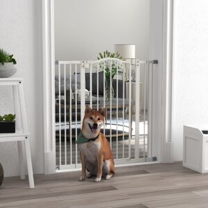 PawHut 74-100cm Adjustable Metal Pet Gate Safety Barrier w/Auto-Close Door White PawHut 74-100cm Adjustable Metal Pet Gate Safety Barrier w/Auto-Close Door White