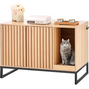 VEVOR Cat Litter Box Enclosure, Hidden Litter Box Furniture, Wooden Cat Washroom VEVOR Cat Litter Box Enclosure, Hidden Litter Box Furniture, Wooden Cat Washroom