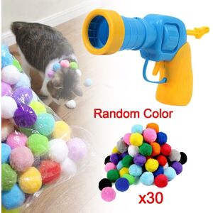 MDSRJONE Cat Ball Gun Interactive Toy with 30 Colorful Plush Pom-Pom Balls (3 cm) - Safe MDSRJONE Cat Ball Gun Interactive Toy with 30 Colorful Plush Pom-Pom Balls (3 cm) - Safe