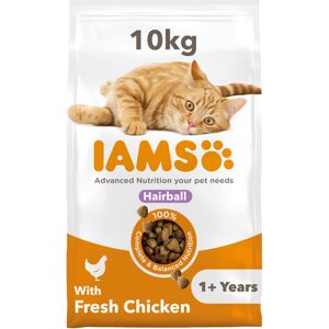 IAMS Hairball Complete Dry Cat Food for Adult and Senior Cats with Chicken 10 kg IAMS Hairball Complete Dry Cat Food for Adult and Senior Cats with Chicken 10 kg