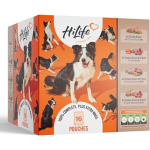 HiLife Adult Wet Dog Food, Mixed Chicken Recipes in Broth and In Jelly Selection HiLife Adult Wet Dog Food, Mixed Chicken Recipes in Broth and In Jelly Selection