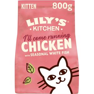 Lily's Kitchen Natural Kitten Dry Cat Food Chicken & White Fish 800g, Pack of 4 Lily's Kitchen Natural Kitten Dry Cat Food Chicken & White Fish 800g, Pack of 4