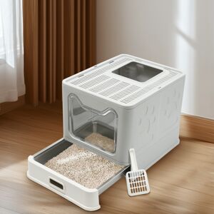 Bingopaw Stainless Steel Tray Cat Litter Box with Front Entry Top Bingopaw Stainless Steel Tray Cat Litter Box with Front Entry Top