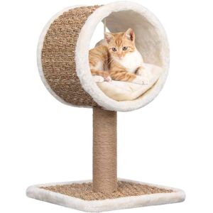 vidaXL Cat Tree with Top Tunnel and Toy Seagrass Cat Scratcher Tower House vidaXL Cat Tree with Top Tunnel and Toy Seagrass Cat Scratcher Tower House