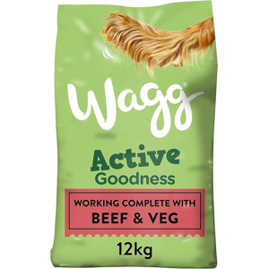 Wagg Active Goodness Complete Dry Adult Dog Food Beef & Veg 12kg - For All Activ Wagg Active Goodness Complete Dry Adult Dog Food Beef & Veg 12kg - For All Activ
