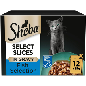 Sheba Select Slices Wet Cat Food Pouches for Adult Cats Fish Collection in Gra Sheba Select Slices Wet Cat Food Pouches for Adult Cats Fish Collection in Gra