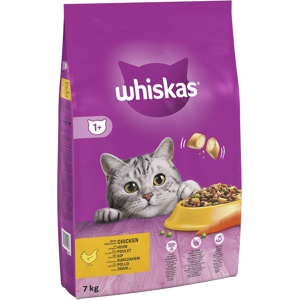 WHISKAS - 1+ Adult Dry Cat Food - 7kg - Biscuits Made with Chicken - Bulk Cat Fo WHISKAS - 1+ Adult Dry Cat Food - 7kg - Biscuits Made with Chicken - Bulk Cat Fo