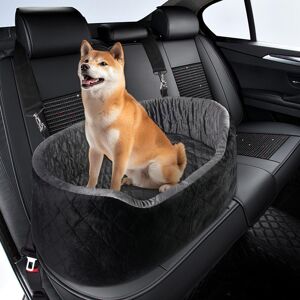 Unbranded Pet Car Booster Seat Protector Portable Travel Bed Black+Grey-L Unbranded Pet Car Booster Seat Protector Portable Travel Bed Black+Grey-L