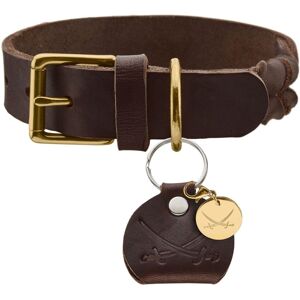 HUNTER Sansibar Solid Dog Collar Leather Heavy Duty Grippy Braided 40 (S) Dark B HUNTER Sansibar Solid Dog Collar Leather Heavy Duty Grippy Braided 40 (S) Dark B