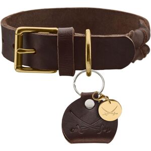HUNTER SANSIBAR SOLID Leather Dog Collar Heavy Duty Grip Braided 50 (S-M) Dark B HUNTER SANSIBAR SOLID Leather Dog Collar Heavy Duty Grip Braided 50 (S-M) Dark B