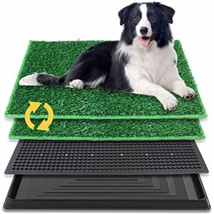 BRIAN & DANY Dog Toilet Puppy Pee Training Pad, with Two Artificial Grass Mats a BRIAN & DANY Dog Toilet Puppy Pee Training Pad, with Two Artificial Grass Mats a