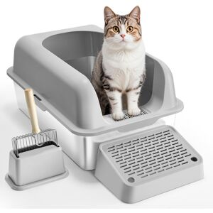 VEVOR Cat Litter Box, 6 inches Deep, XL Extra Large Stainless Steel Cat Litter B VEVOR Cat Litter Box, 6 inches Deep, XL Extra Large Stainless Steel Cat Litter B