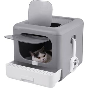 BingoPaw Cat Litter Tray Box: Foldable Top Entry Large Cats Toilet with Lid - Ho BingoPaw Cat Litter Tray Box: Foldable Top Entry Large Cats Toilet with Lid - Ho