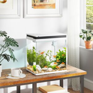 PawHut 14L Small Fish Tank with Filter System, LED Lights, Water Pump, White PawHut 14L Small Fish Tank with Filter System, LED Lights, Water Pump, White