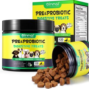 Oimmal 120 Probiotic Dog Chews, Pre & Probiotics Treats for Healthy Digestion Oimmal 120 Probiotic Dog Chews, Pre & Probiotics Treats for Healthy Digestion
