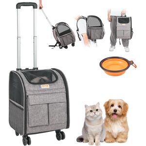 VEVOR Rolling Pet Carrier Backpack with Removable Wheels for Under 18LBS Large VEVOR Rolling Pet Carrier Backpack with Removable Wheels for Under 18LBS Large