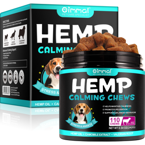 Oimmal 110x Hemp Chews for Dogs – Anxiety Relief Calming Treats – Beef Flavour D Oimmal 110x Hemp Chews for Dogs – Anxiety Relief Calming Treats – Beef Flavour D